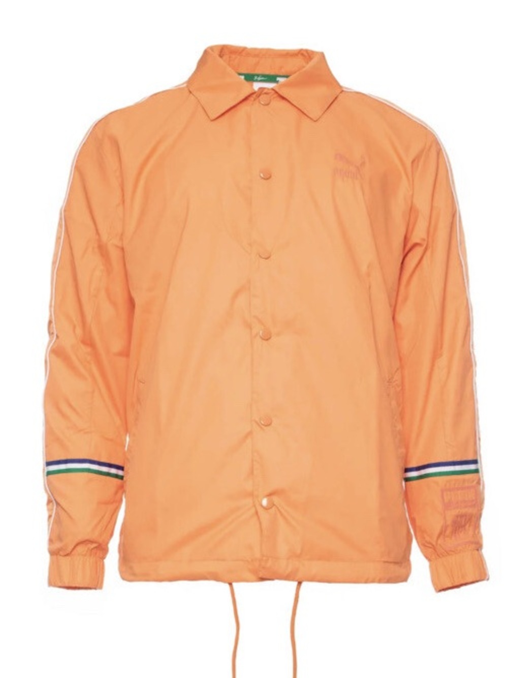 Puma Big Sean Orange Coach Jacket with Stripe Trim